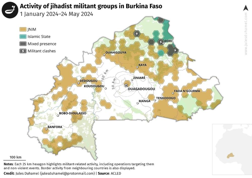 activity of jihadist militant groups in burkina faso