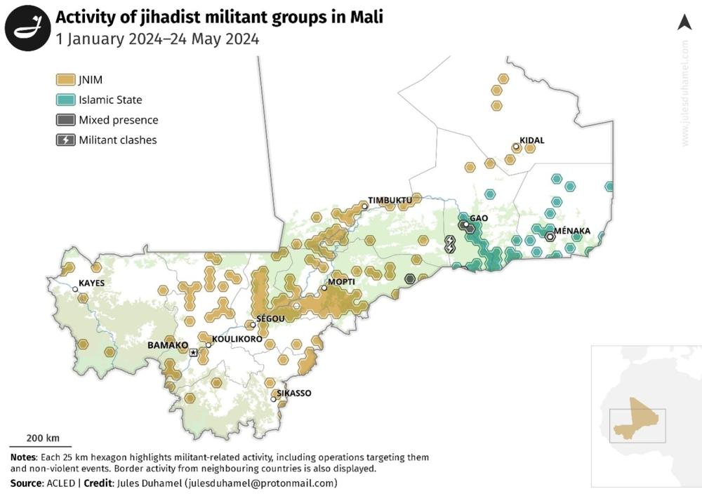 activity of jihadist militant groups in mali