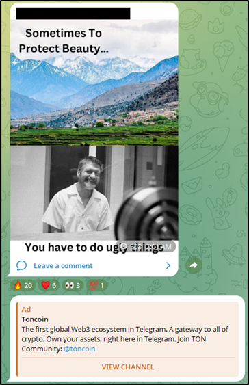 Telegram channel promoting eco-fascism and Ted Kaczynski