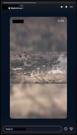 Instagram “stories” video posted on April 23, consisting of an ISIS Amaq