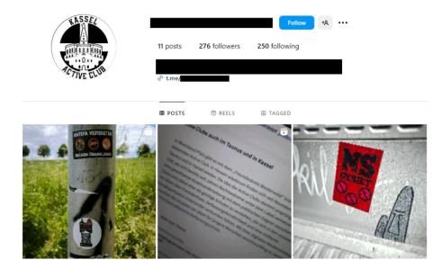 Instagram account for the white supremacist Active Club chapter for the German city of Kassel