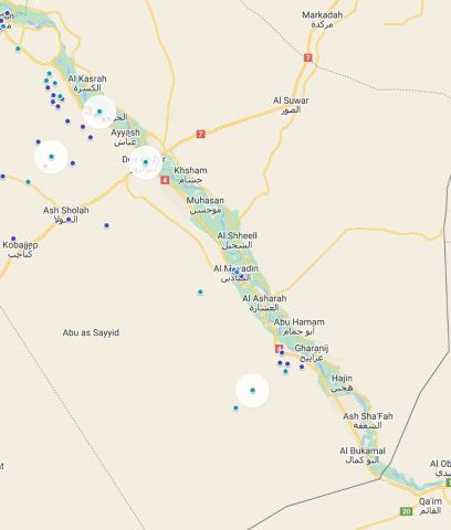 map of isis attacks deir ez zor