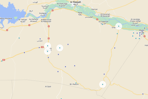 map of isis attacks raqqa