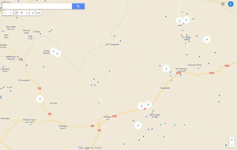map of locatable isis attacks in Homs