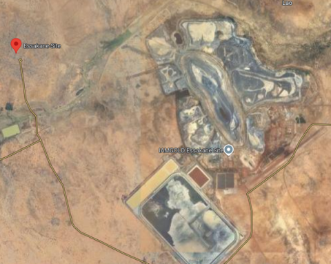 Essakana and the gold mine (GoogleMaps)