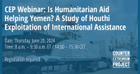 flyer for webinar on june 20 2024 about houthis